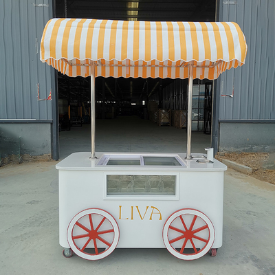 Carrello di vendite di gelato a misura con congelatore
