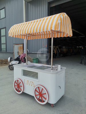 Carrello di vendite di gelato a misura con congelatore
