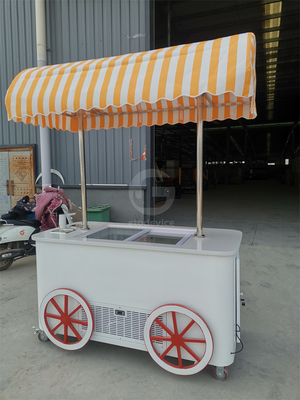 Carrello di vendite di gelato a misura con congelatore