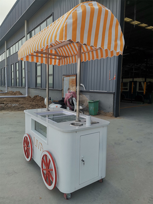 Personalizzato bellissimo gelato gelato Pop Cart mano spingere furgone mobile con ombrello
