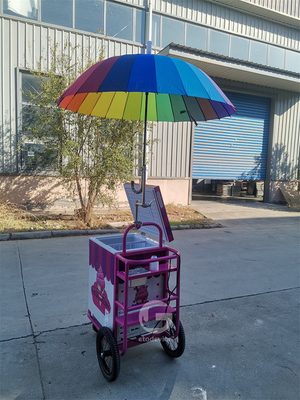 Carrello di gelato per aziende alimentari mobili con congelatore da 80L