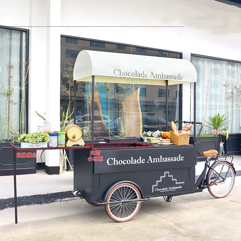 220V/380V Voltage Tricycle Mobile Food Truck per Design Street Ice Cream Cart