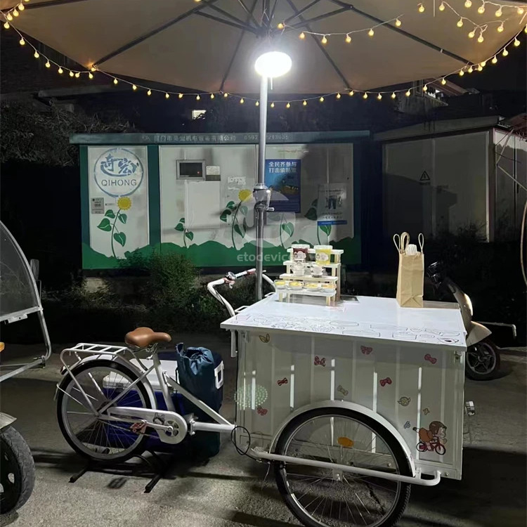Capacità 200 kg Colorato personalizzato Carrello di fast food Bicicleta Camionetto di gelato alimentare elettrico