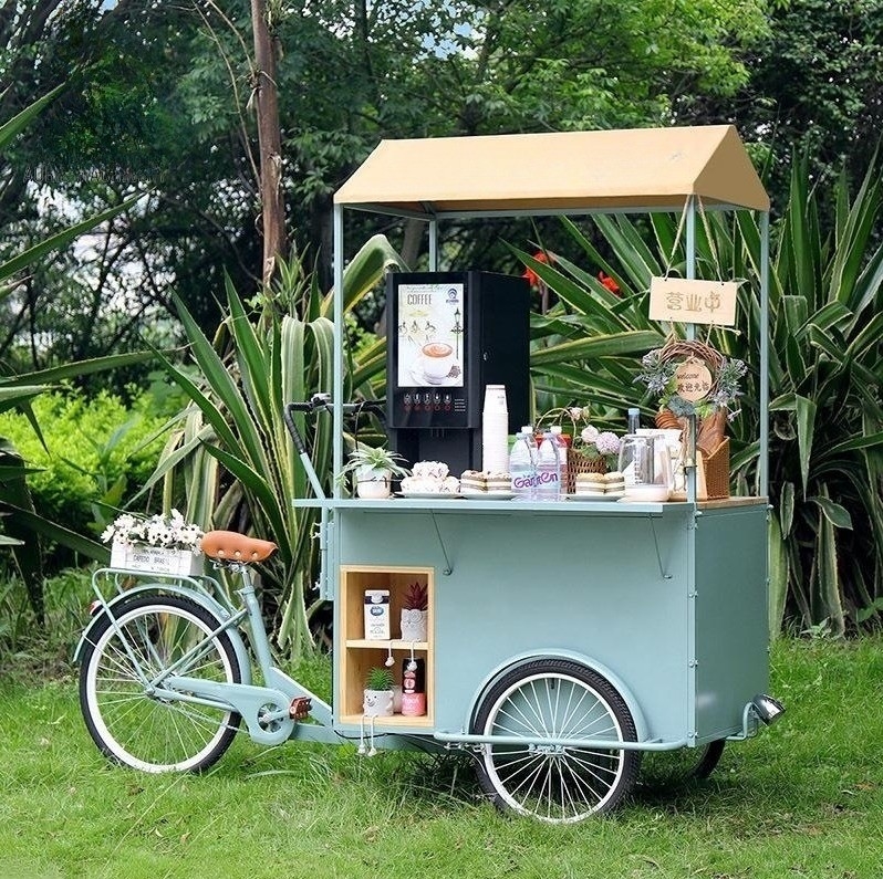 Mobile Business Tricycle Bike Design Fast Food Motor Tricycle per negozi di alimenti e bevande