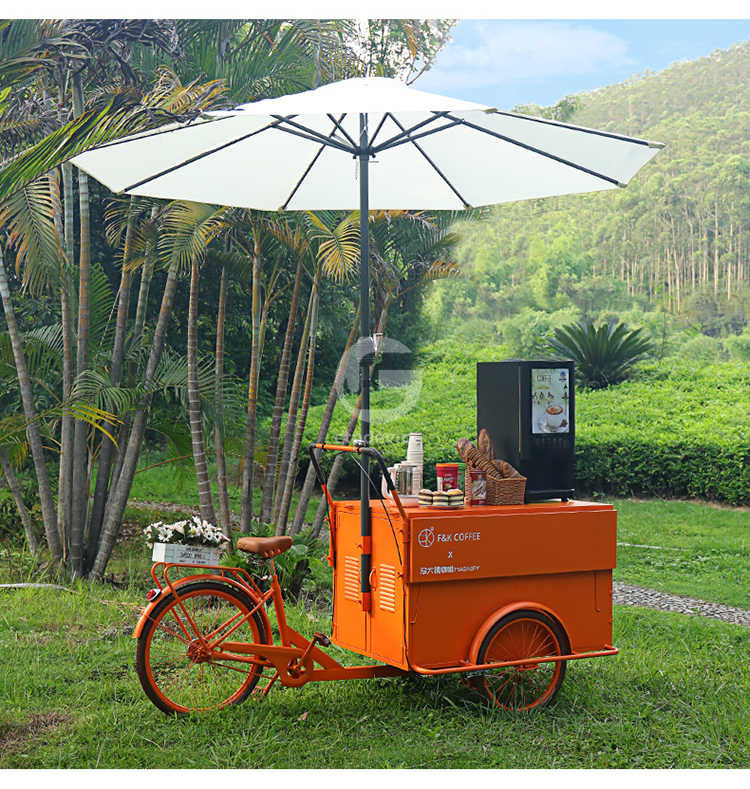 3 ruote gelato bici triciclo carrello alimentare mobile con qualsiasi scelta di variazione di colore