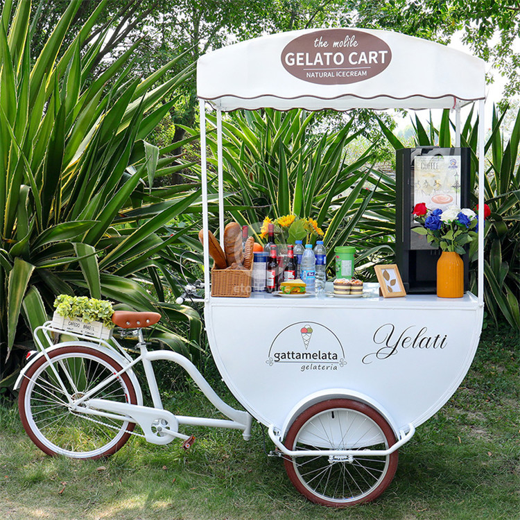 Bici di caffè a 3 ruote ad alta produttività per chioschi mobili di caffè e tè a bolla