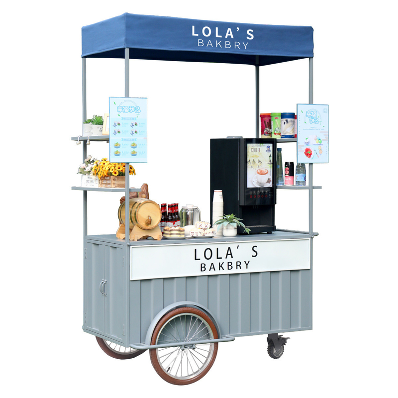 110v/220v Voltage Outdoor Fast Food Kiosk Ice Cream Bike per vendite di snack all'aperto