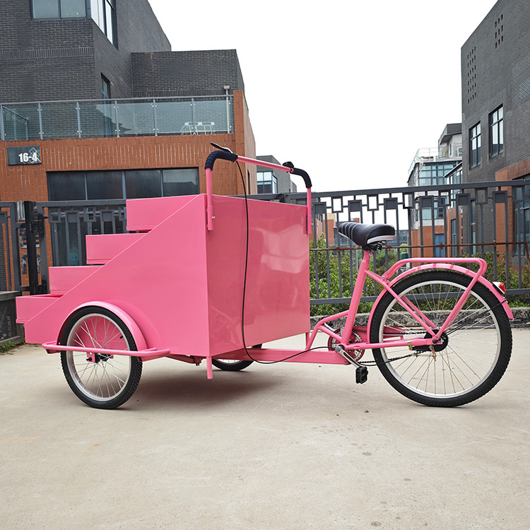 Mobile Juice Vending Tricycle Food Cart per la consegna di caffè e pizza