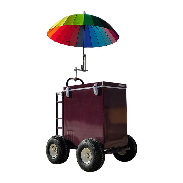 Piccolo carrello vetrina con funzione di raffreddamento carrello di rimorchio personalizzato in qualsiasi colore