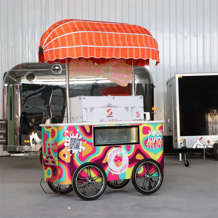 2023 Nuovo design per il caffè triciclo bicicletta carrello alimentare per il business mobile Carro gelato Gelato Bike