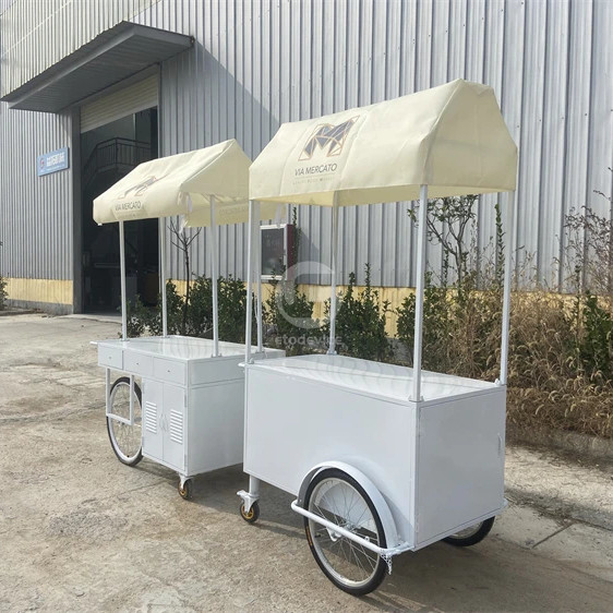 3 ruote Cargo Bike Street Food Delivery Bike Crepe Trailer High Standard Ice Cream Coffee Push Cart