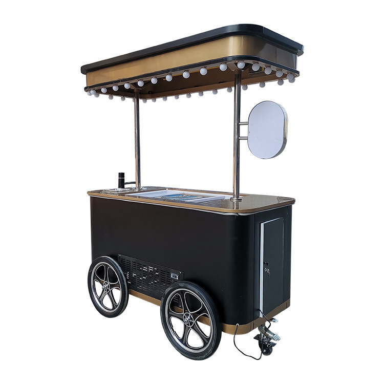 Carrello di gelato d'epoca Bicicletta Carrello di gelato a mano per gelato italiano