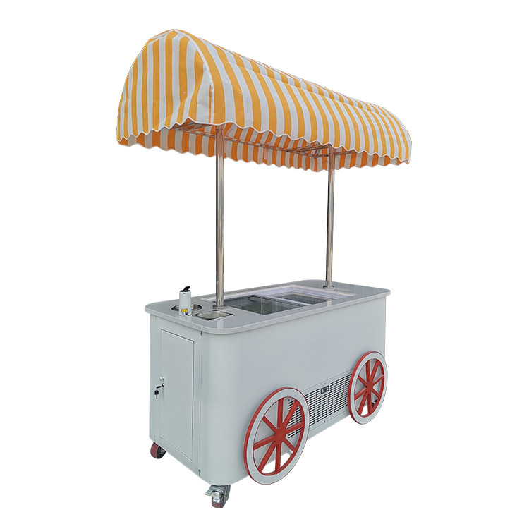 Cartoni stradali personalizzati con frigorifero Camionetto di cibo Nuovo negozio Parco del mercato Camionetto di gelato