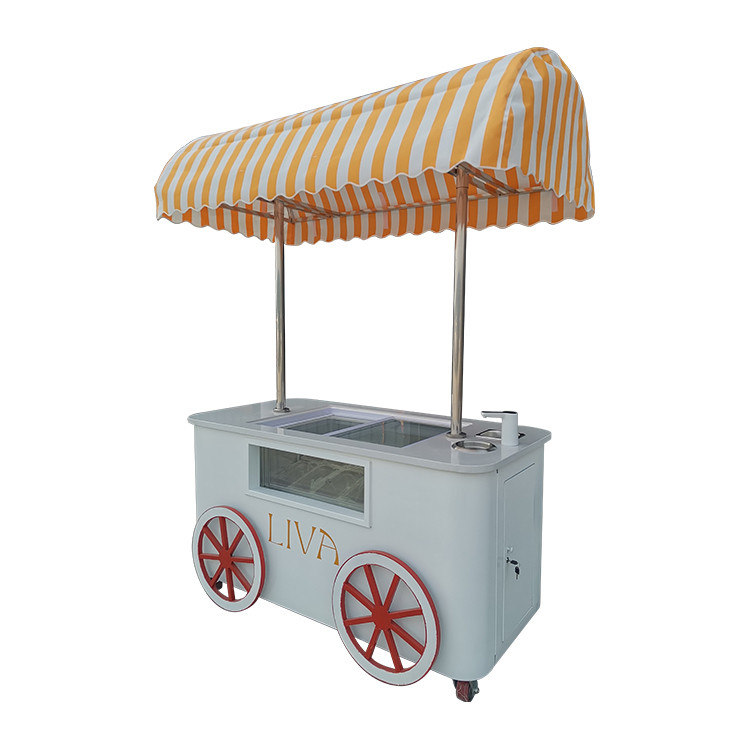 Carrello di vendite di gelati per gelato Popsicle Street Mall